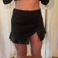 Business Casual Mini Skirt - Black Pinstripe