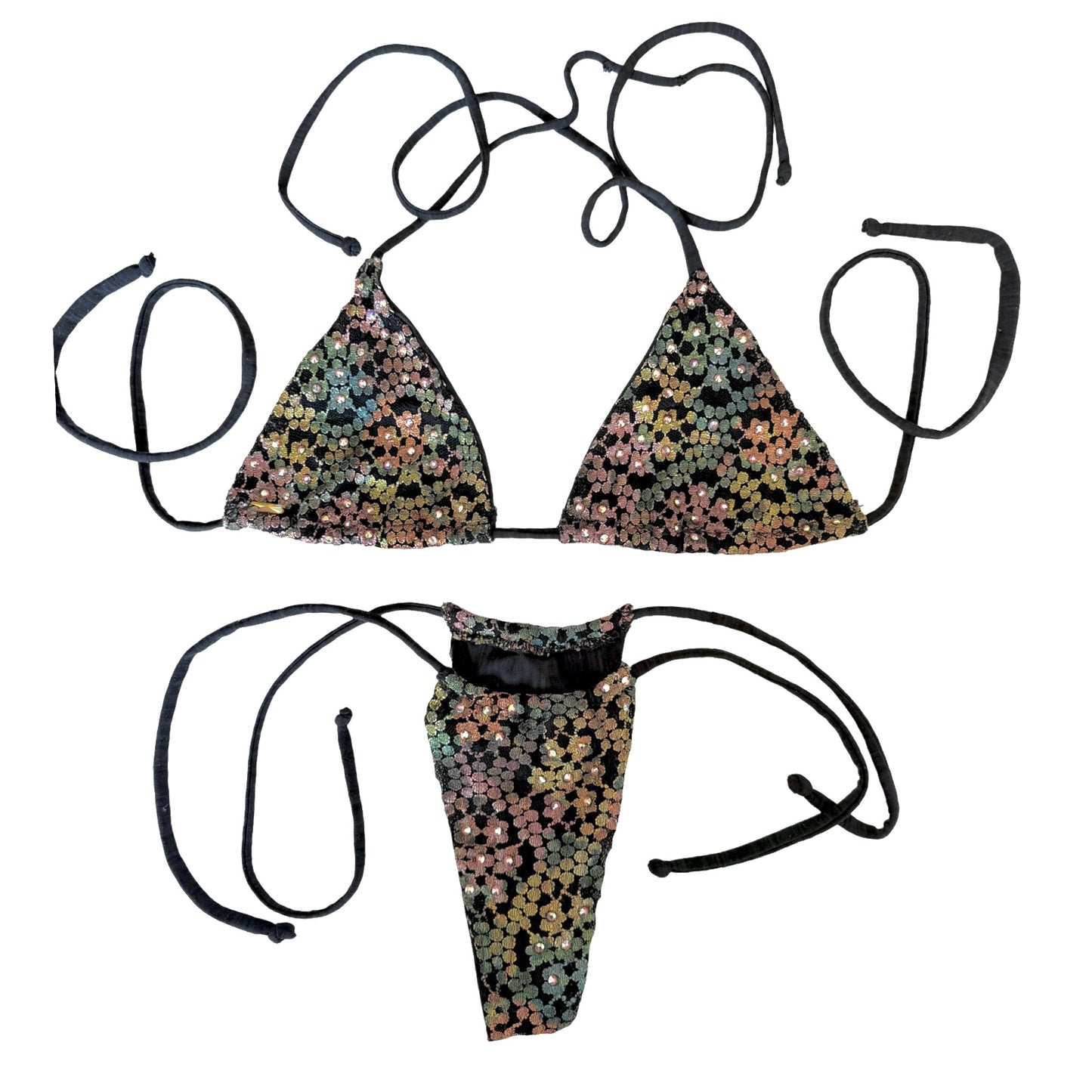 RENTAL ONLY Multi Color Lace Barakini with Swarovski Crystals