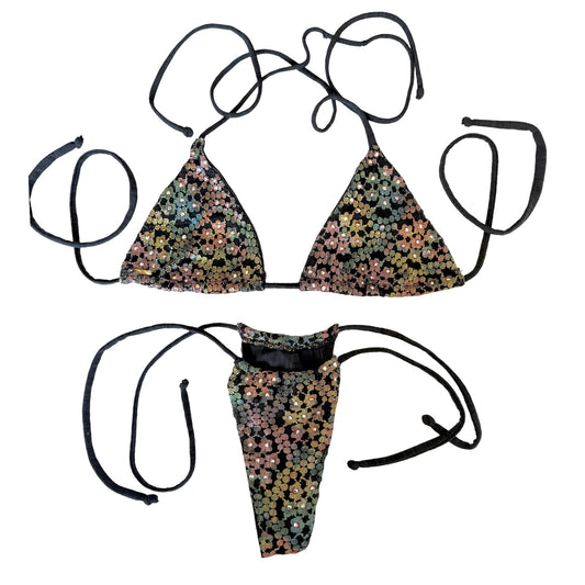 RENTAL ONLY Multi Color Lace Barakini with Swarovski Crystals