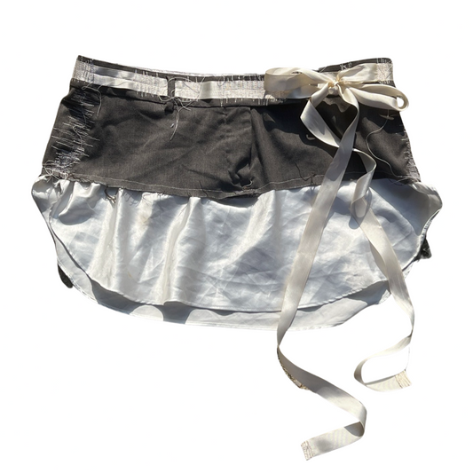 Business Casual Mini Skirt - Grey/Cream