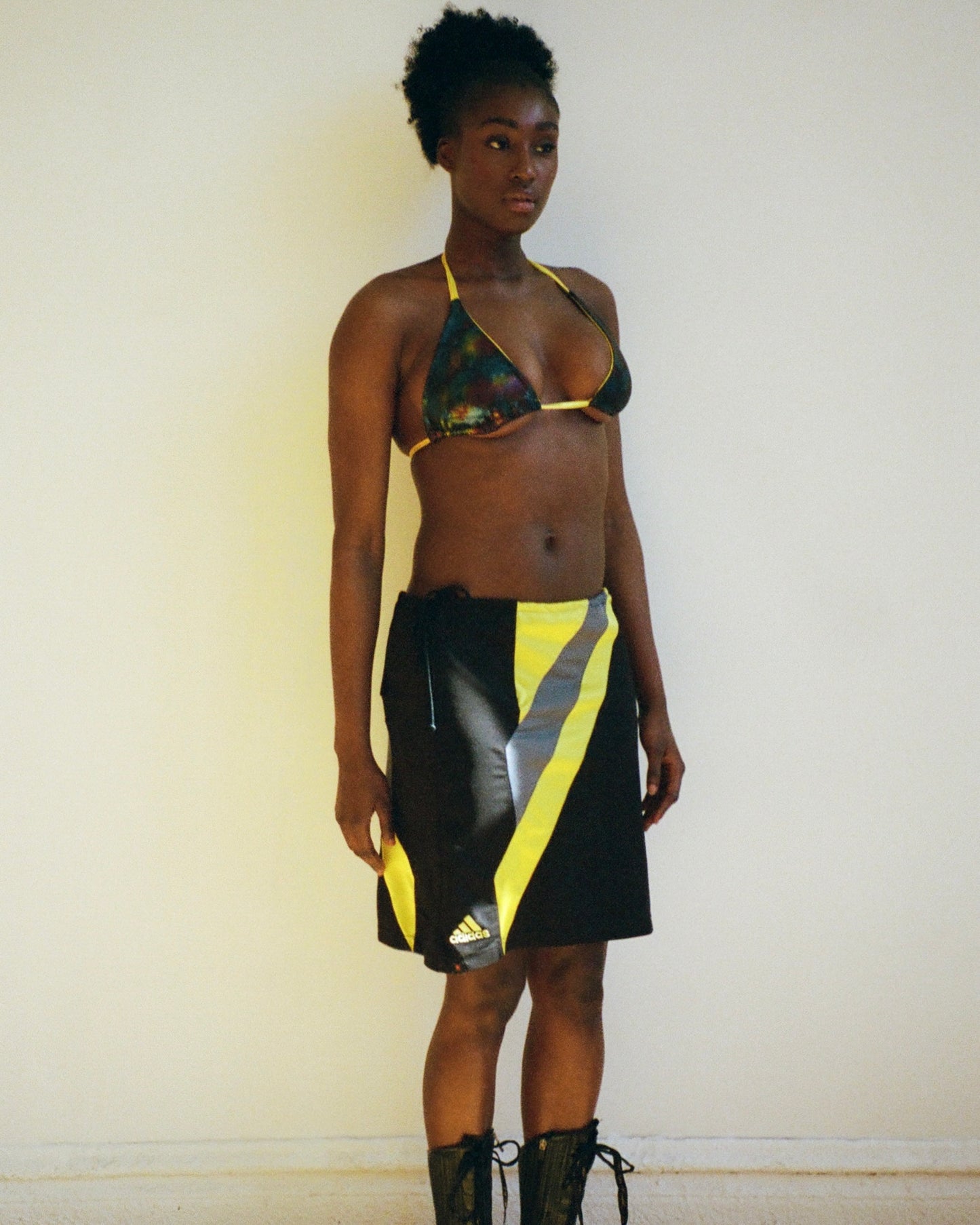 Reworked Courtside Skirt - Yellow/Black